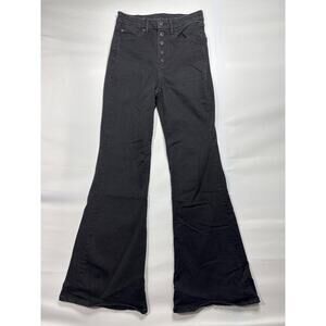 American Eagle Women's Curvy Highest Rise Flare Black Denim Jeans - 6 (27x30)